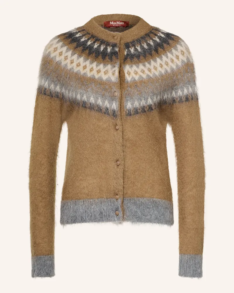 Max Mara Strickjacke Meringa Mit Mohair braun Braun