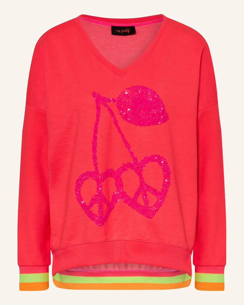 Miss Goodlife Oversized-Sweatshirt Mit Pailletten pink Neonpink