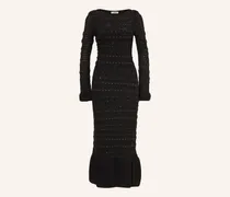 Strickkleid mit Schmucksteinen und Volants