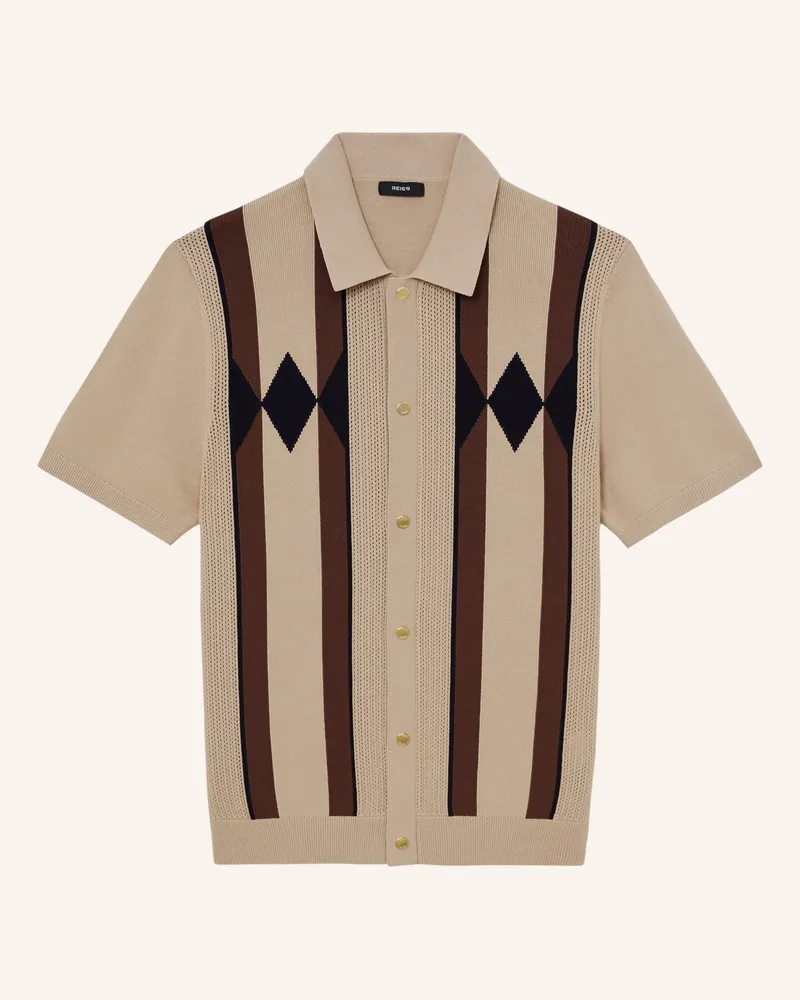 Reiss Strickhemd AXIS Slim Fit Beige