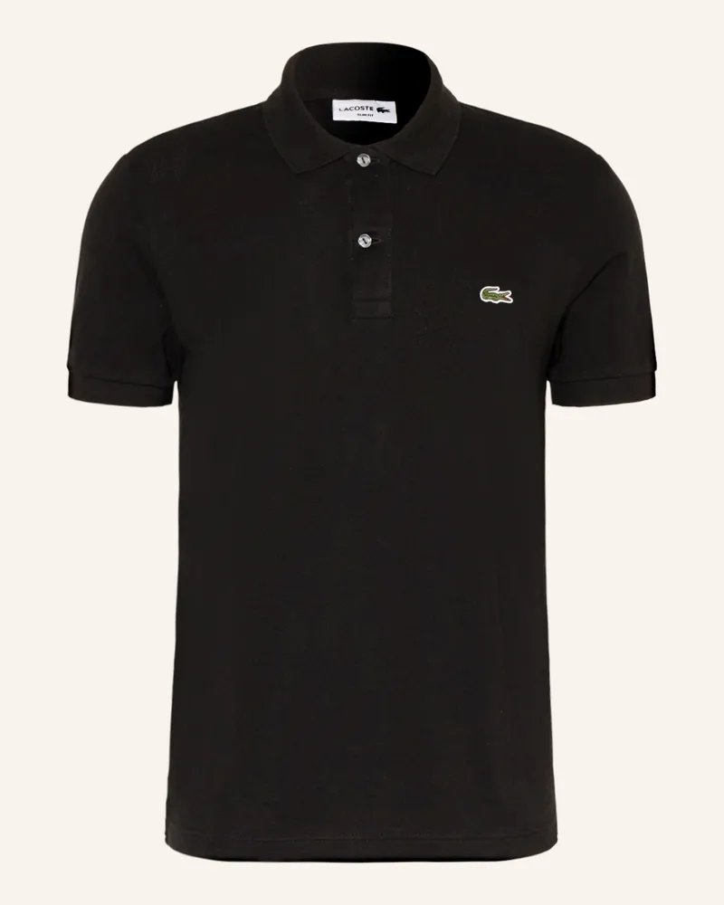 Lacoste Piqué-Poloshirt Slim Fit Schwarz