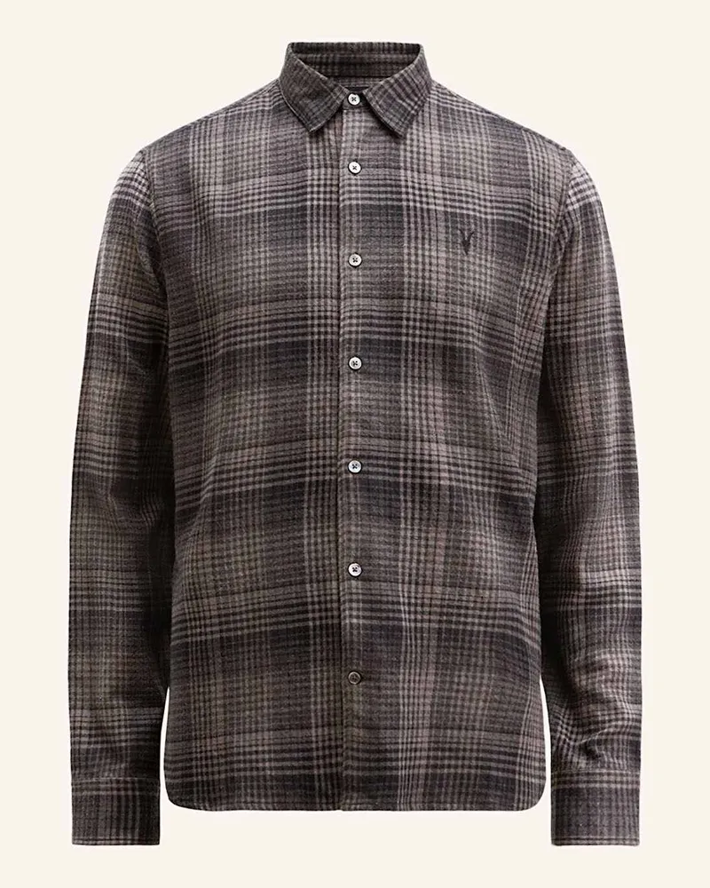 AllSaints Flanellhemd SONIK Relaxed Fit Grau