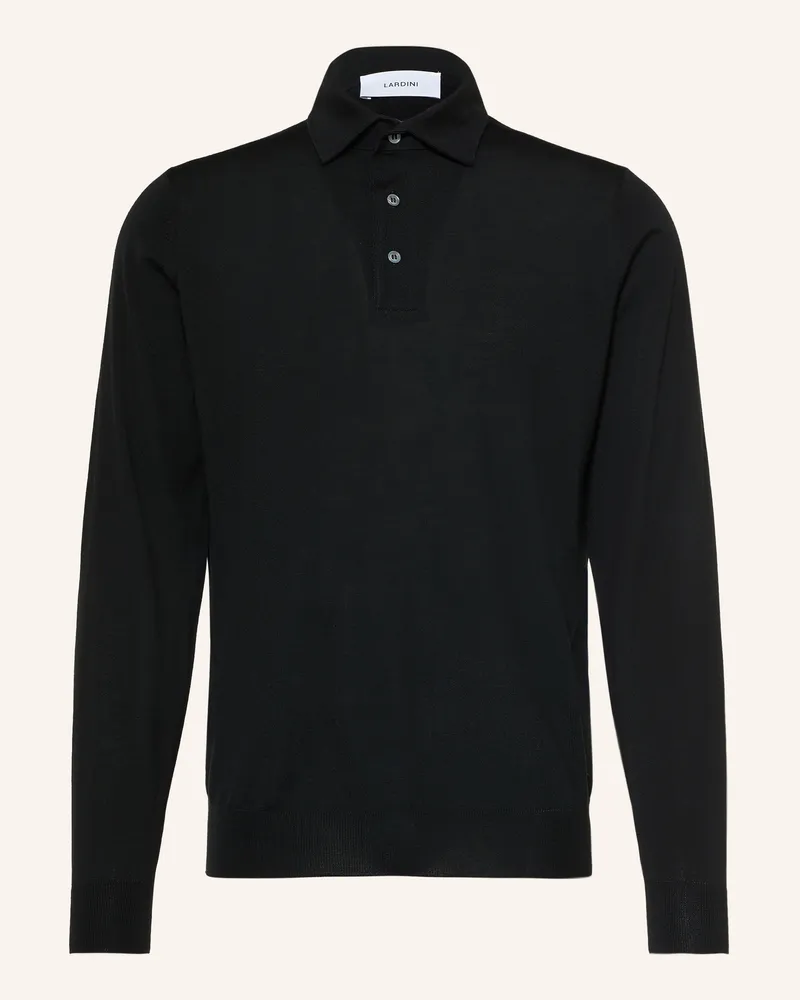 LARDINI Strick-Poloshirt schwarz Schwarz