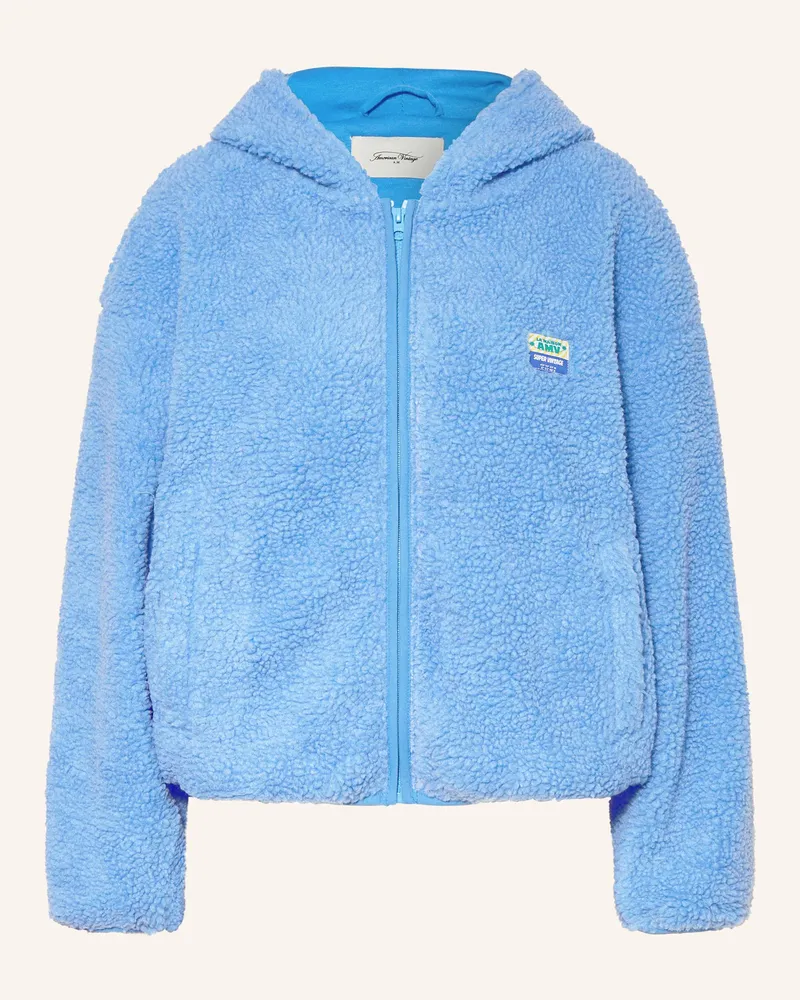 American Vintage Teddyfell-Jacke HOKTOWN Hellblau