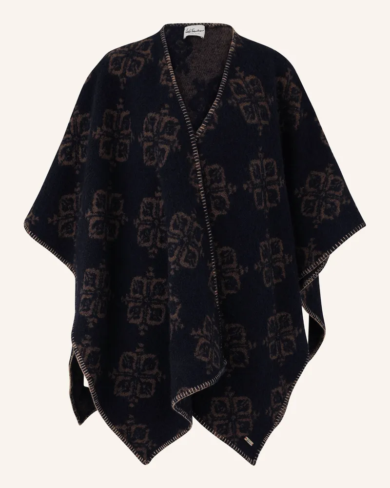 Luis Trenker Jacquard-Cape LURILUSSA Dunkelblau
