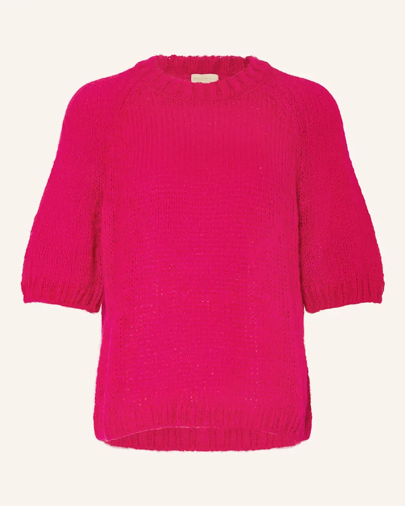 Milano Italy Strickshirt mit Mohair Neonpink