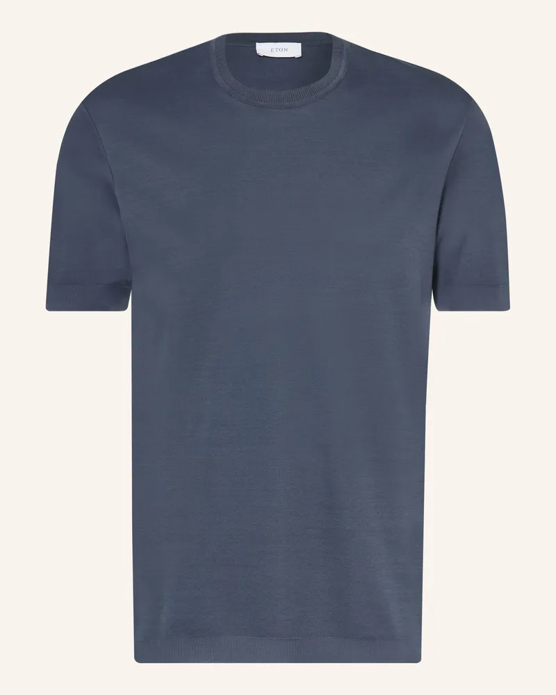 Eton T-Shirt Mit Leinen blau Dunkelblau