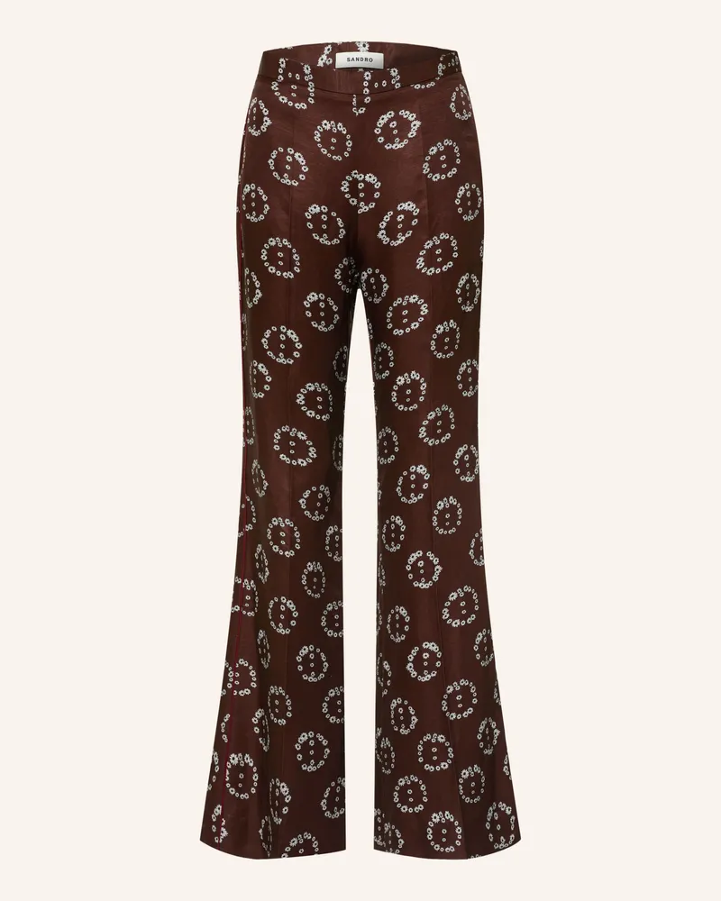 Sandro Bootcut-Hose braun Dunkelbraun
