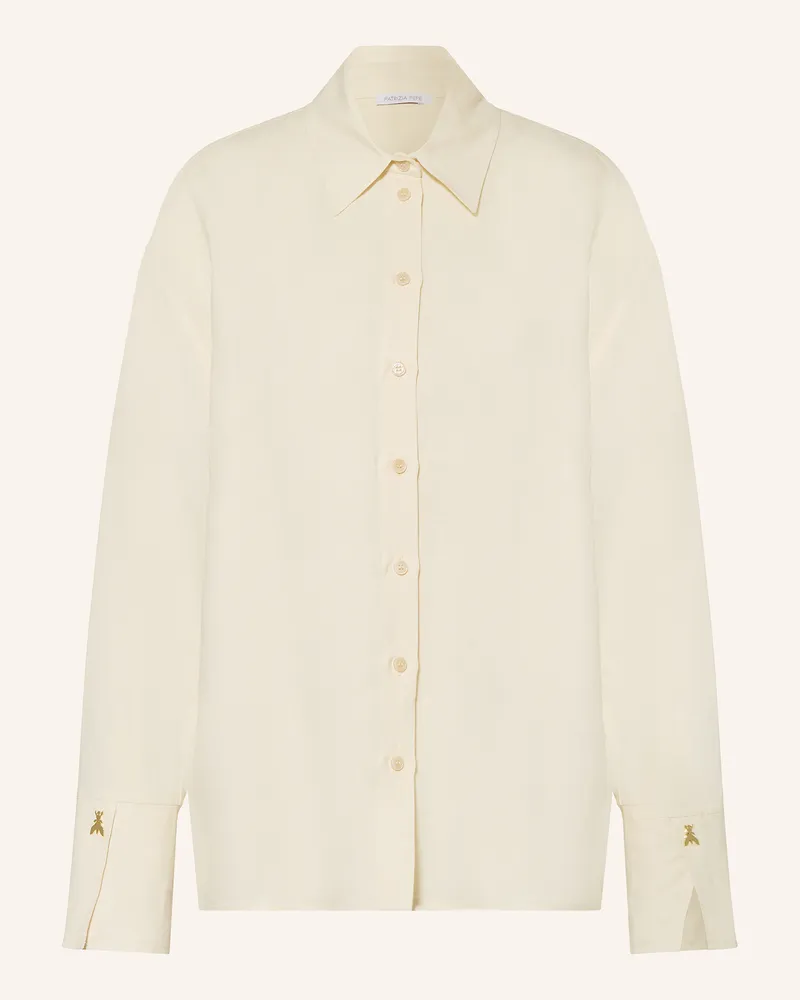 Patrizia Pepe Hemdbluse CAMICIA mit Leinen Creme