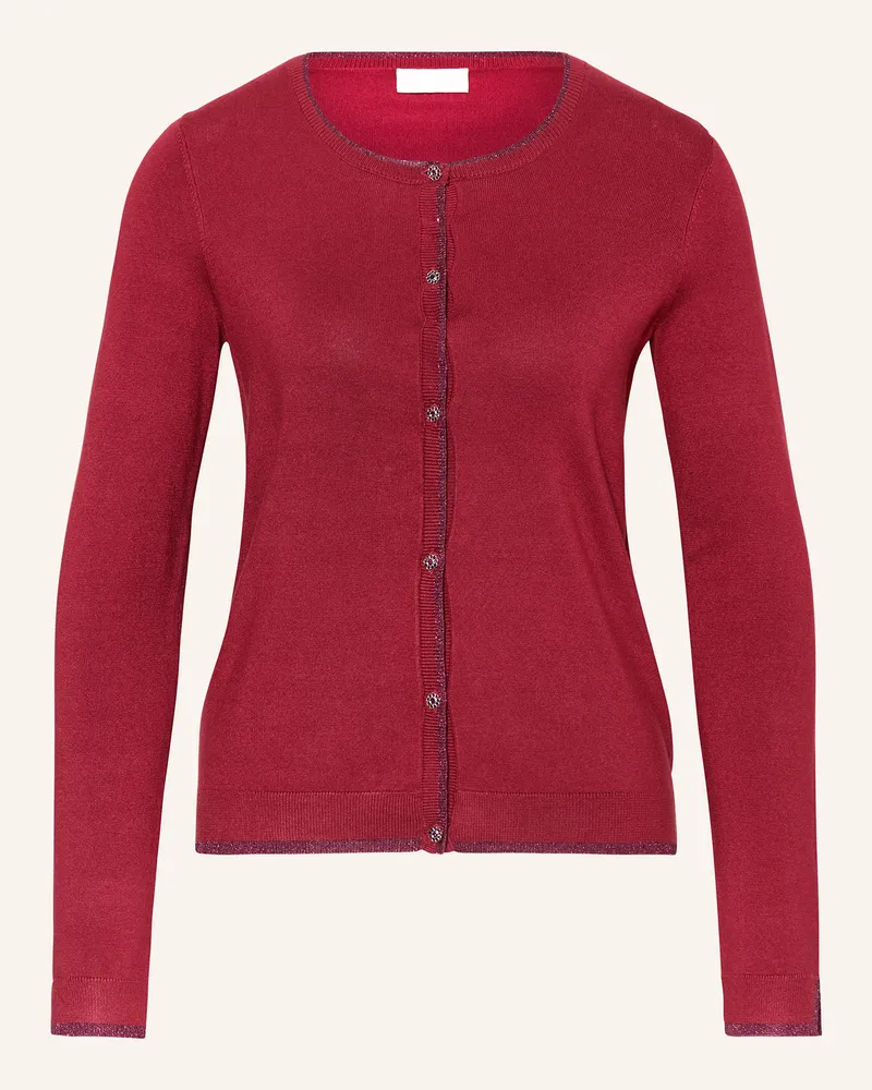 Liu Jo Strickjacke mit Glitzergarn Dunkelrot
