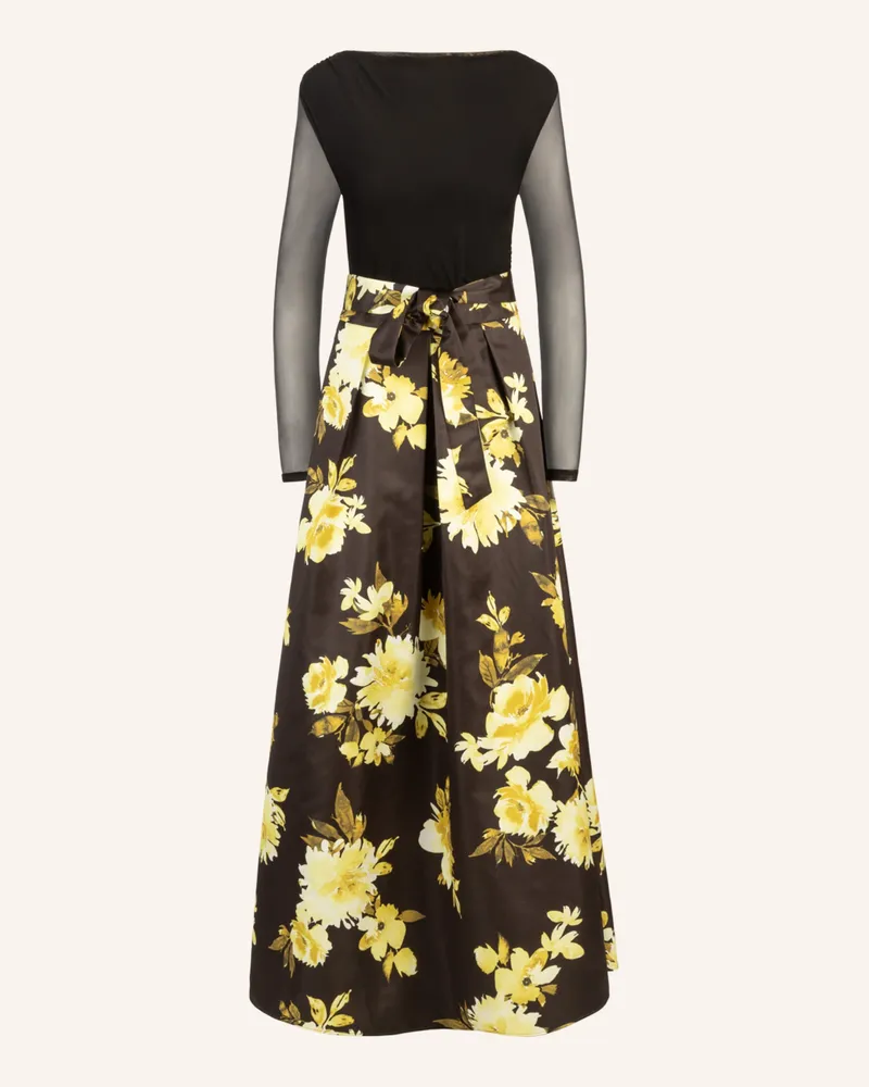 Apart Satin-Meshkleid schwarz Schwarz