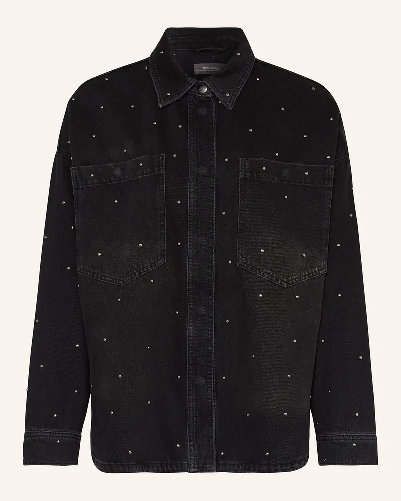 Mos Mosh Jeansbluse MMEMME mit Nieten Dunkelgrau