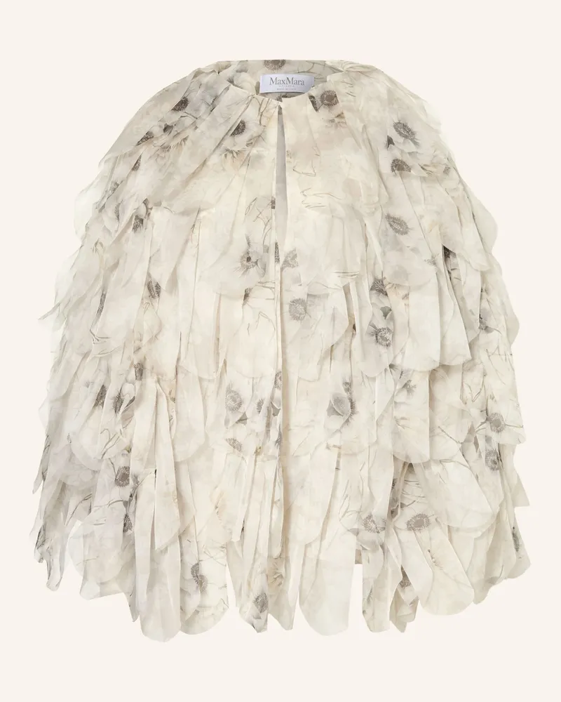 Max Mara Seidenjacke Chiffon Mit Volants grau Hellgrau