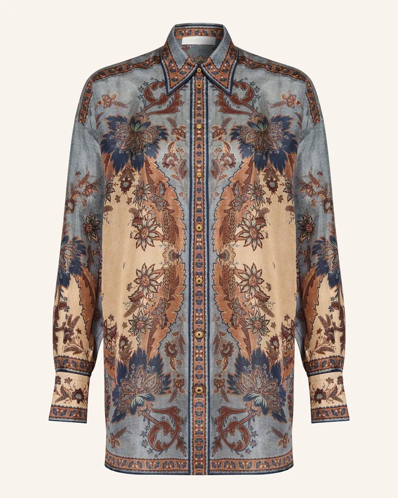 Zimmermann Hemdbluse Ascension Aus Seide blau Blaugrau