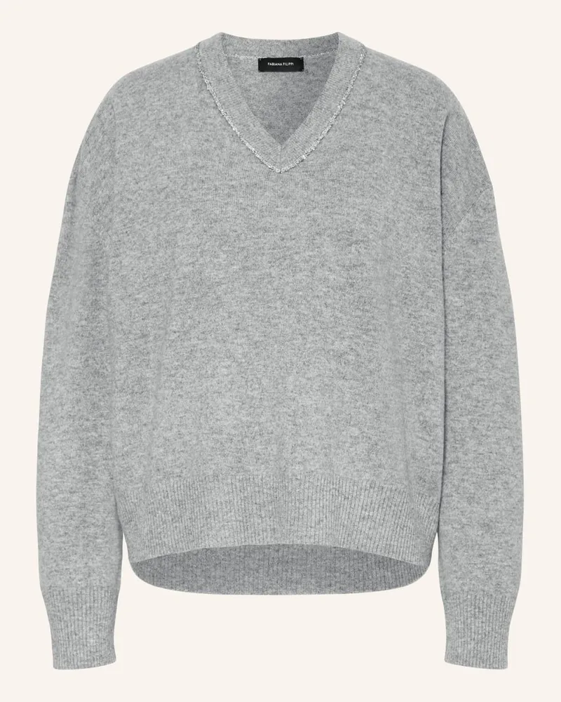 Fabiana Filippi Pullover mit Pailletten Grau