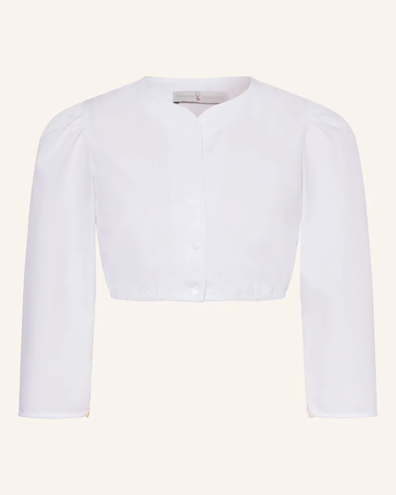 Johann & Johanna Dirndlbluse Mit 3/4-Arm weiss Weiss