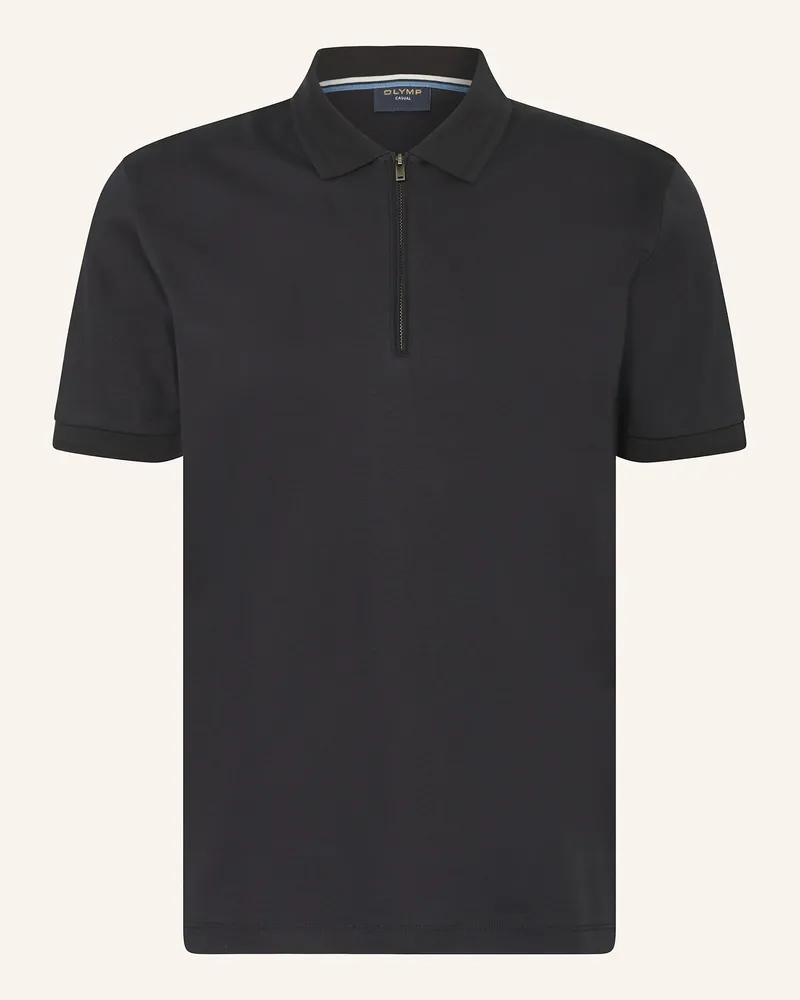Olymp Jersey-Poloshirt Casual Comfort Fit schwarz Schwarz