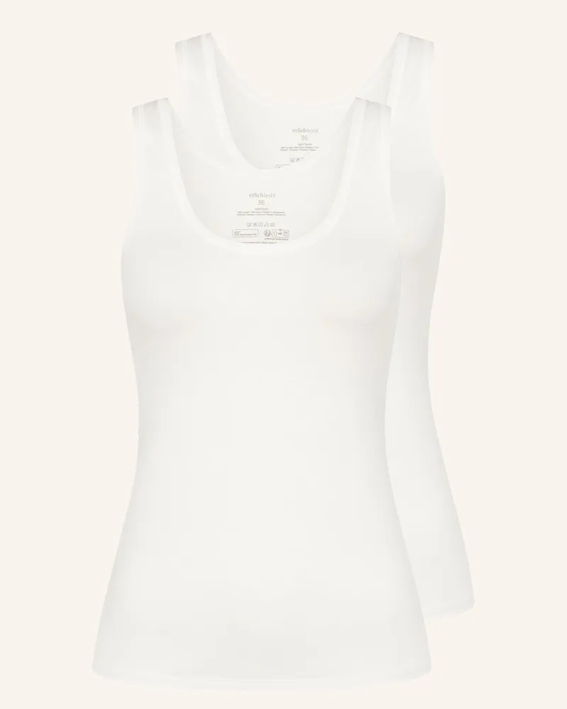 Ehrlich Textil 2er Pack Light Touch Tanktop Mit Weichem Lyocell, Seidig Fein Elastisch weiss Beige