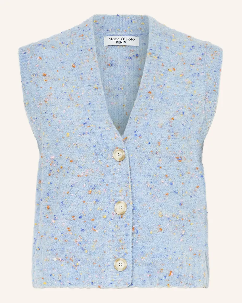 Marc O'Polo Strickweste Aus Schurwolle blau Hellblau