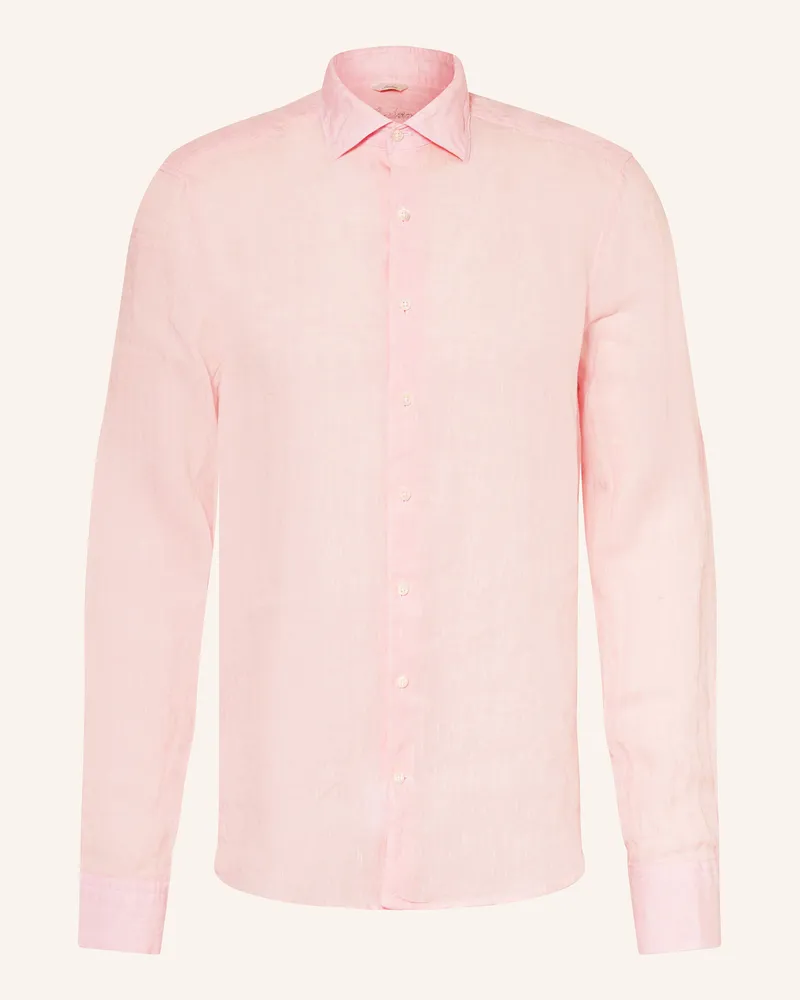 Stenströms Leinenhemd Slim Fit Hellrosa