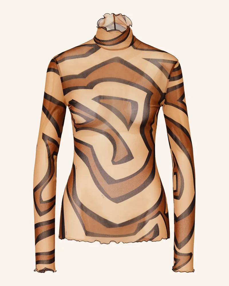 Emilio Pucci Longsleeve Aus Mesh gold Cognac