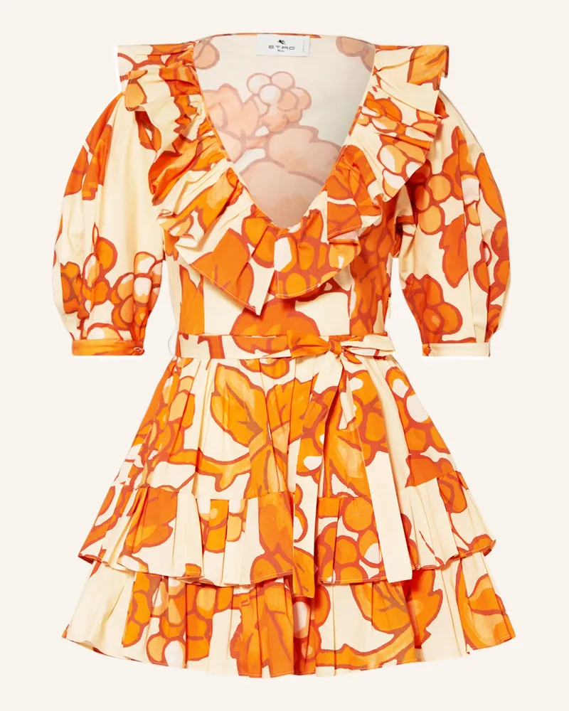 Etro Strandkleid mit Volants Orange