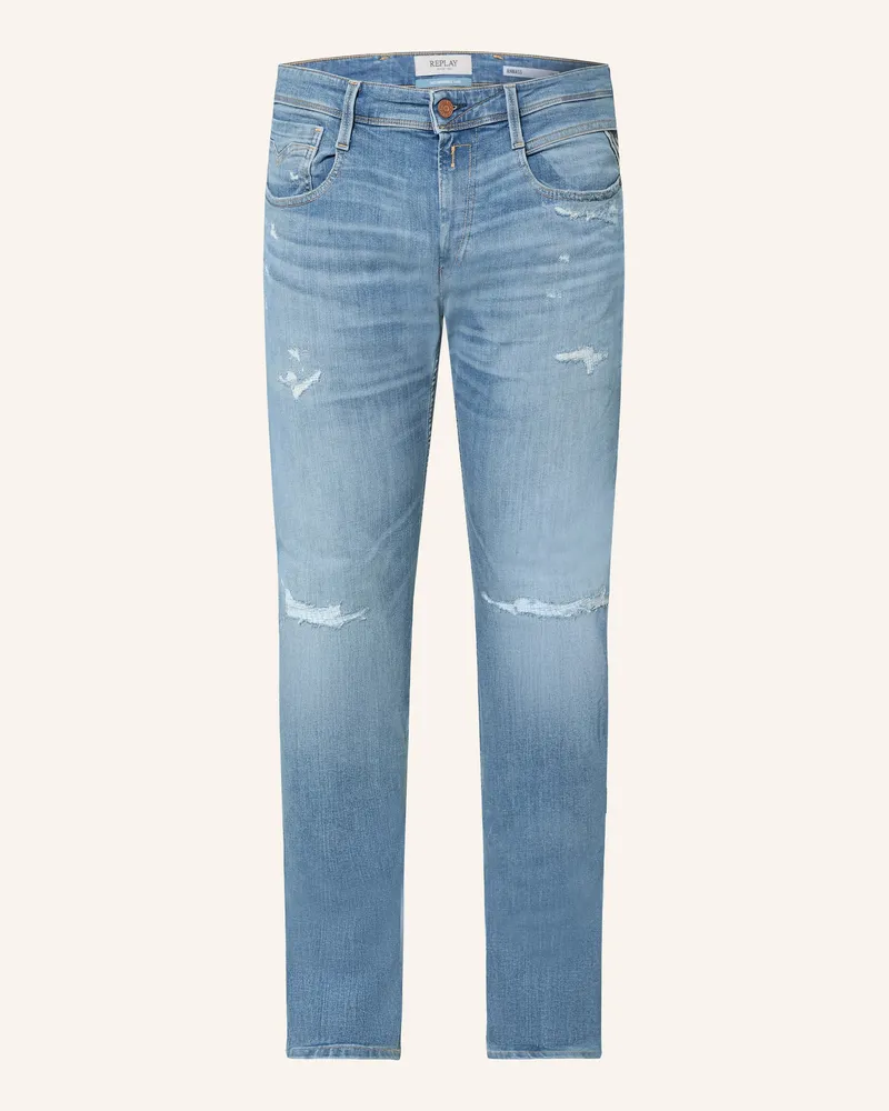 Replay Destroyed Jeans Anbass Slim Fit blau 009