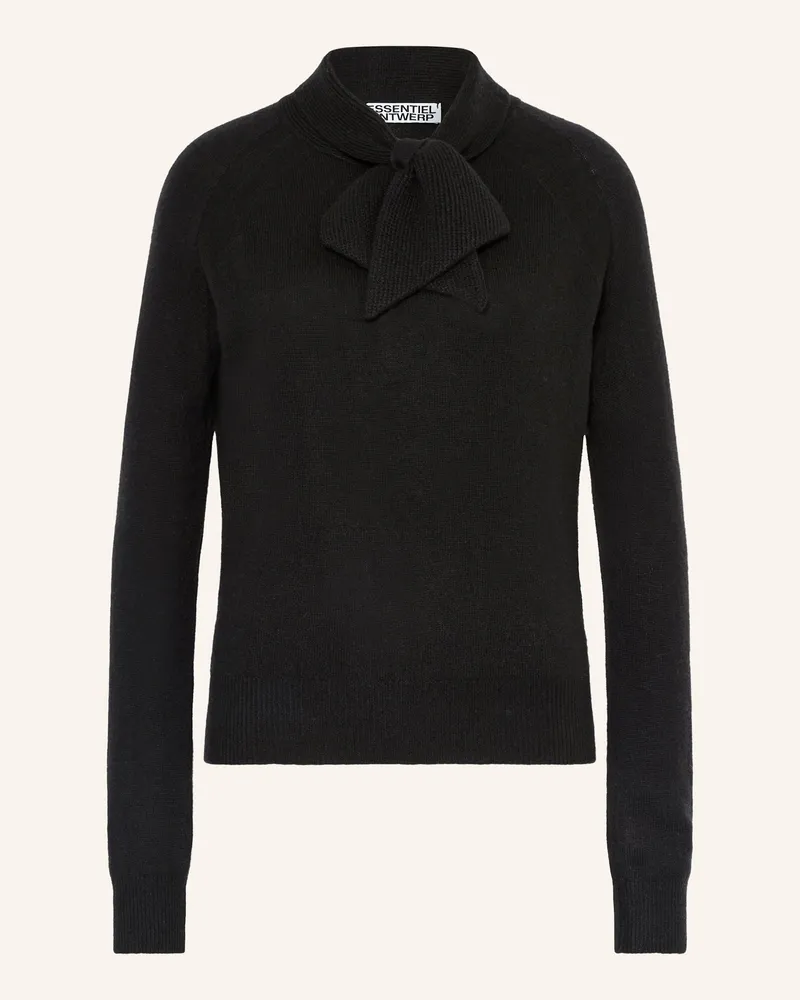 Essentiel Cashmere-Pullover INVITED mit Schluppe Schwarz