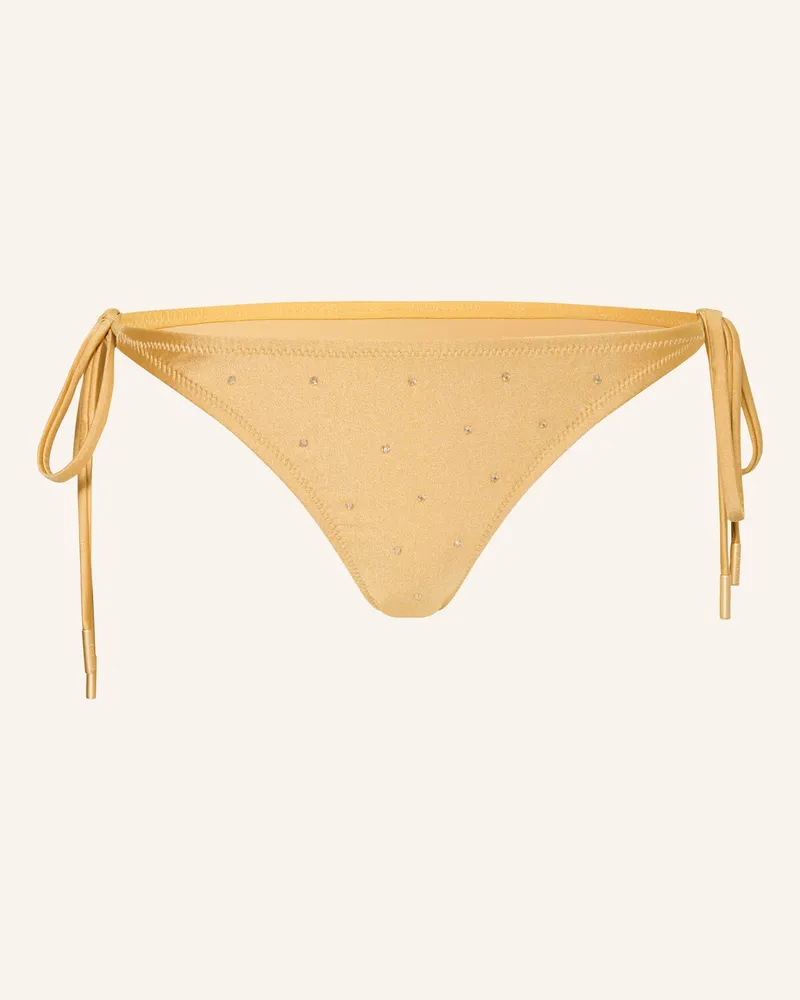 GOLDBERGH Triangel-Bikini-Hose KAIA mit Schmucksteinen Gold