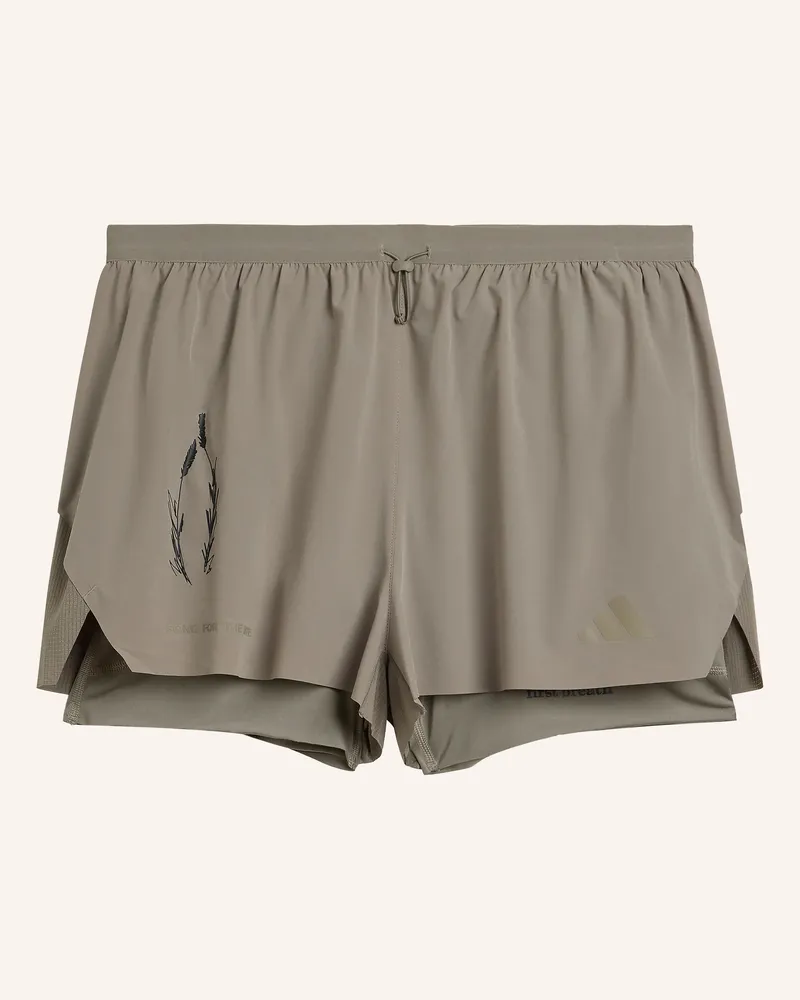 adidas 2-In-1-Laufshorts braun Khaki