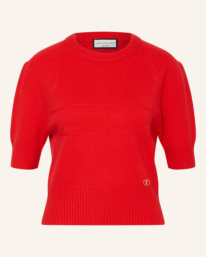 SEM PER LEI Strickshirt Mit Cashmere rot Rot