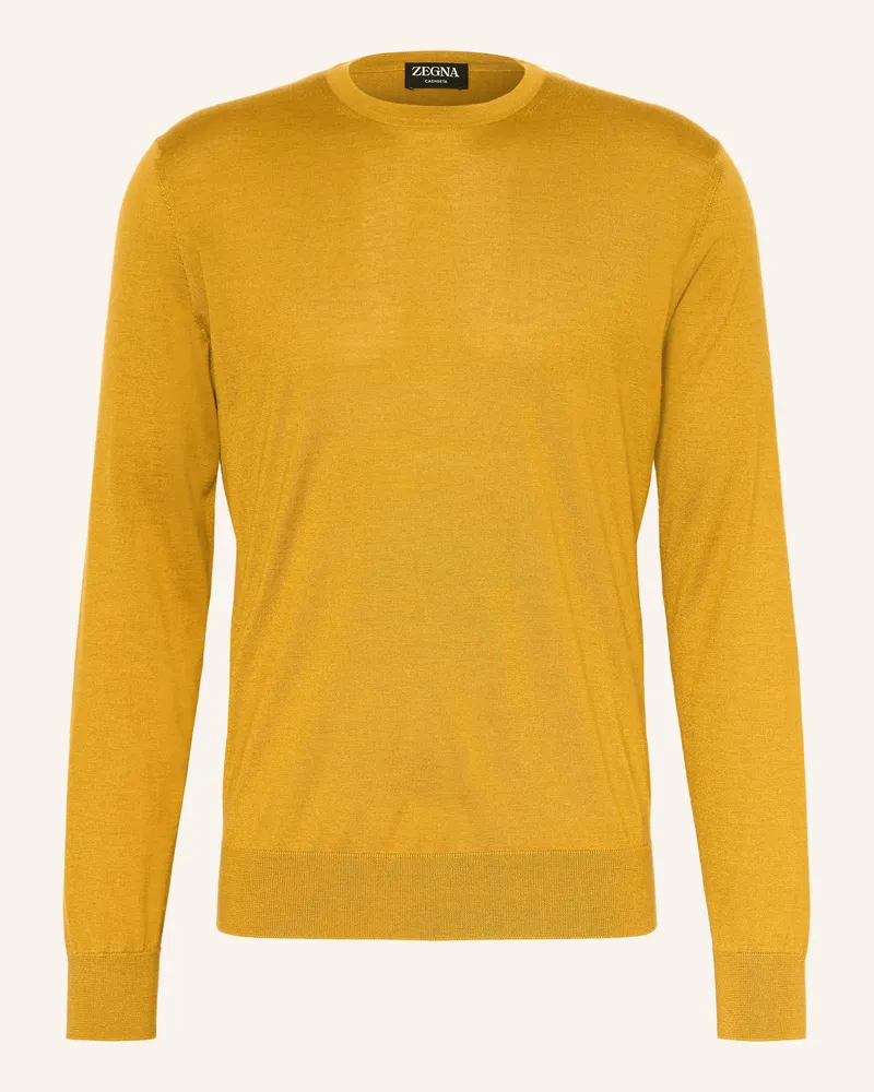 Ermenegildo Zegna Pullover Mit Cashmere Und Seide gelb Dunkelgelb
