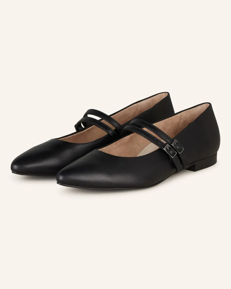 paul green Mary-Jane-Ballerinas Schwarz
