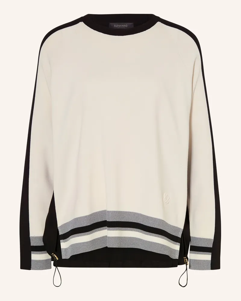 Elena Mirò Pullover im Materialmix Creme