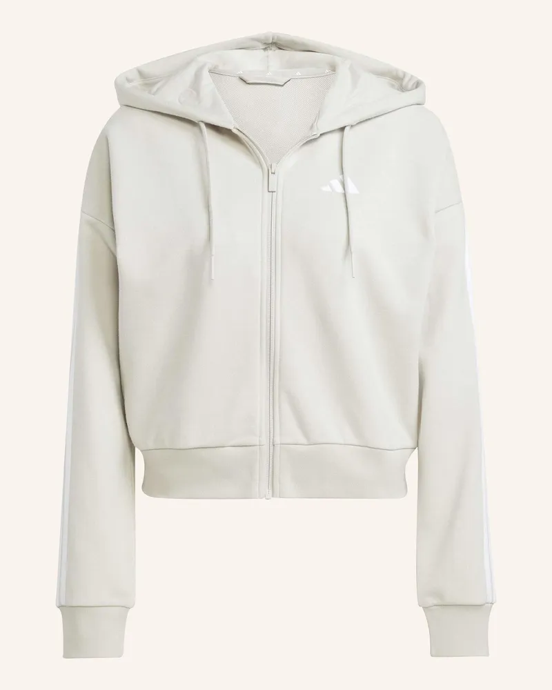 adidas Essentials 3-Streifen French Terry Kapuzenjacke beige Beige