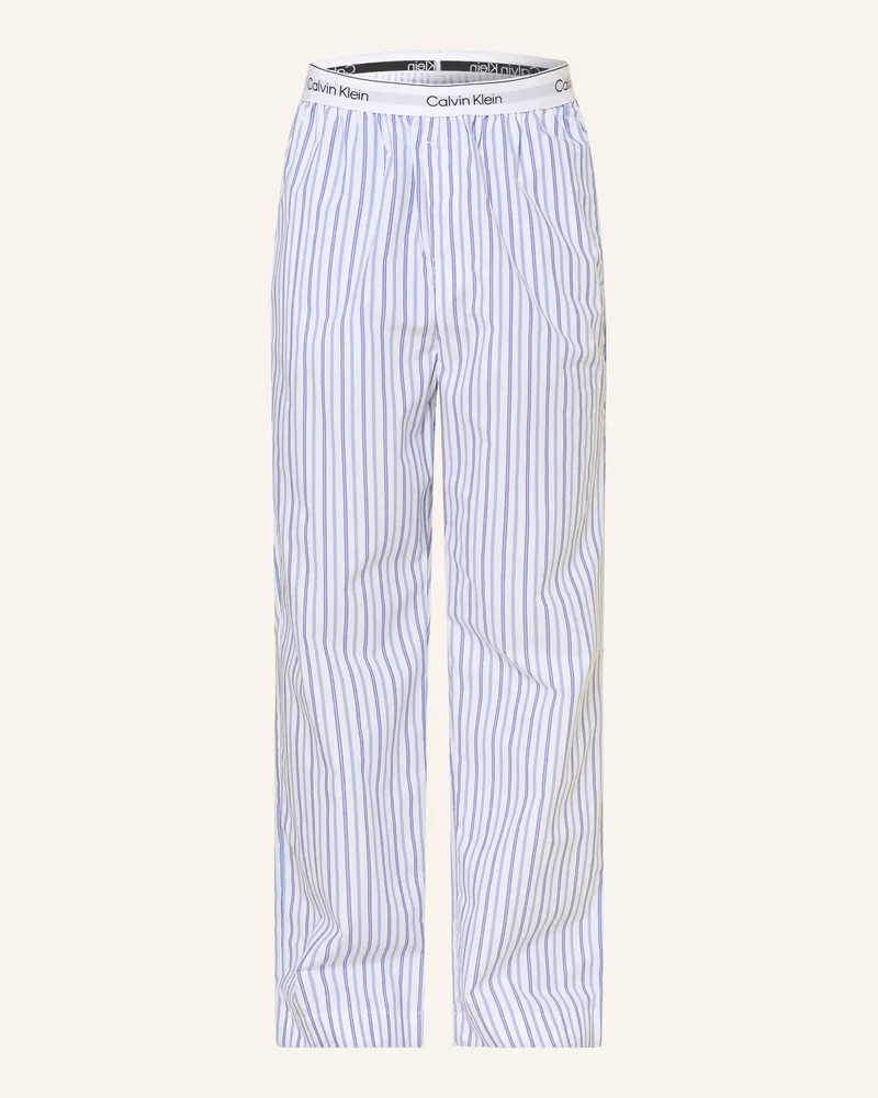 Calvin Klein Schlafhose Cotton Poplin weiss Weiss