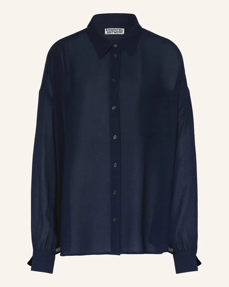 Essentiel Oversized-Hemdbluse IFIRE mit Volants Dunkelblau