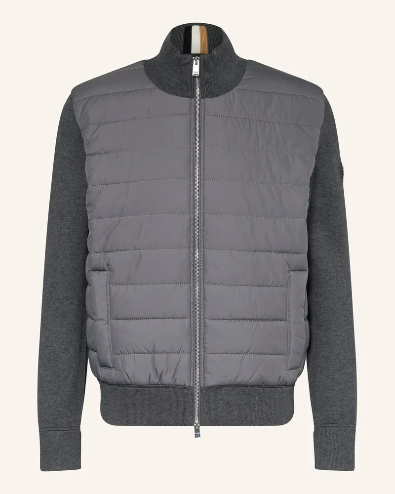 HUGO BOSS Steppjacke H-HERNESTO im Materialmix Grau