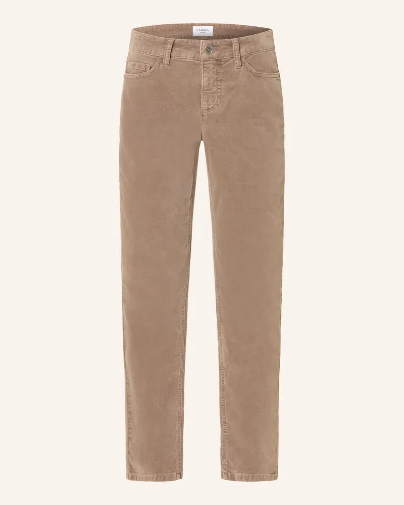 Cambio 7/8-Hose Piper Aus Samt beige Taupe