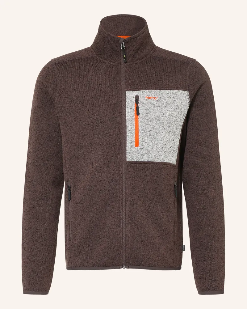 me°ru' Strick-Fleecejacke Askersund braun Dunkelbraun