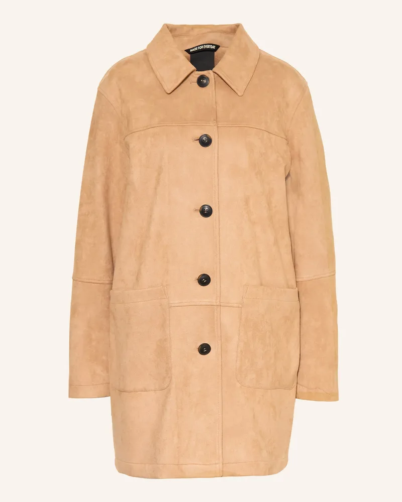 Fuchs Schmitt Mantel In Lederoptik braun Camel