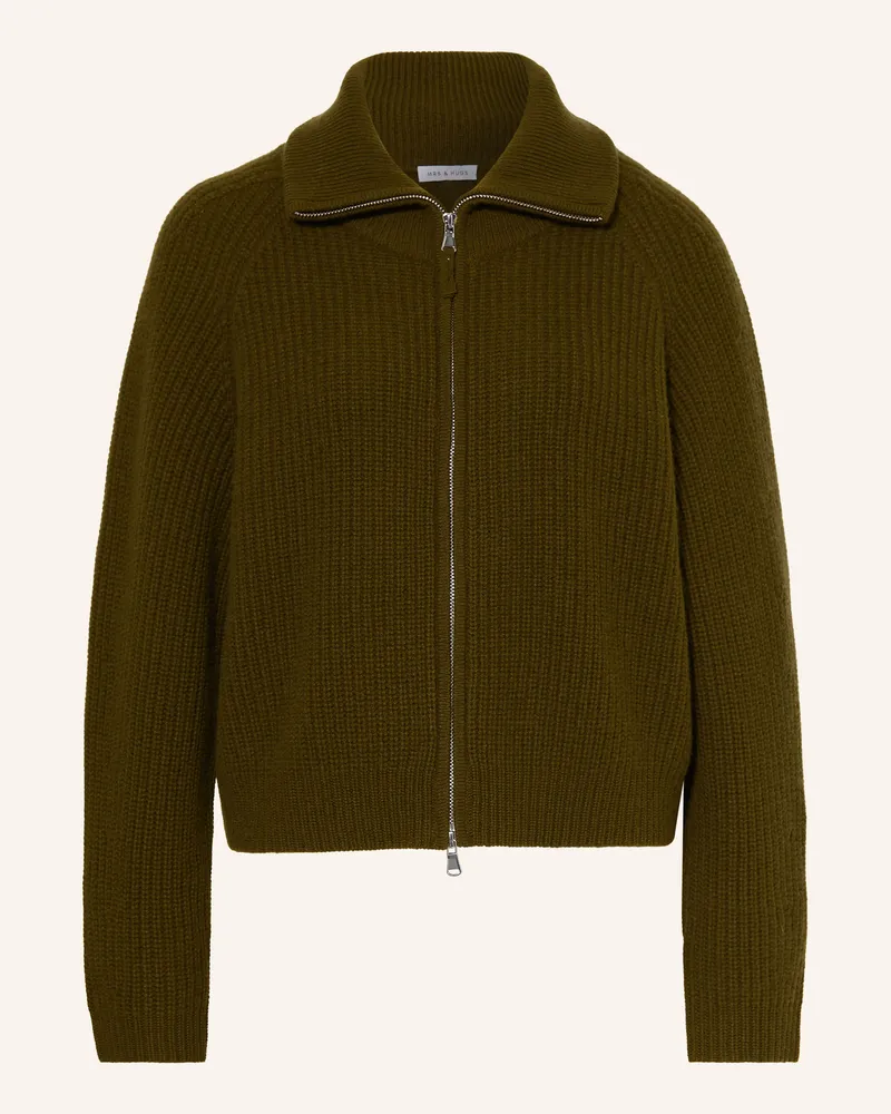 Mrs & HUGS Strickjacke Mit Cashmere rot Khaki
