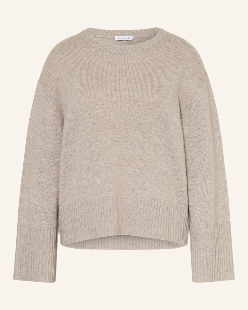 Mrs & HUGS Pullover Mit Cashmere beige Beige