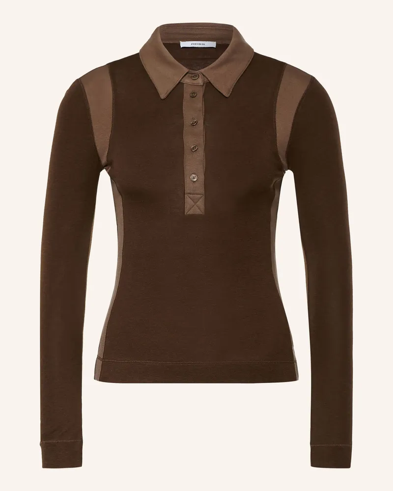 Reiss Strick-Poloshirt Wendy braun Dunkelbraun