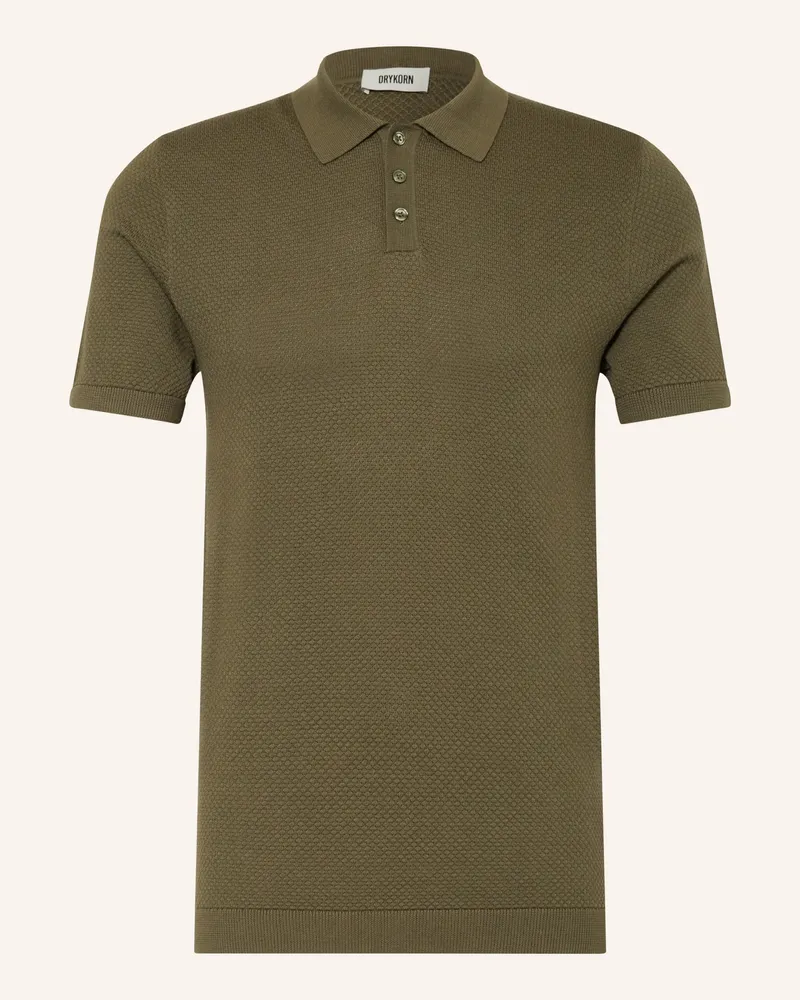 Drykorn Strick-Poloshirt Triton Regular Fit gruen Grün