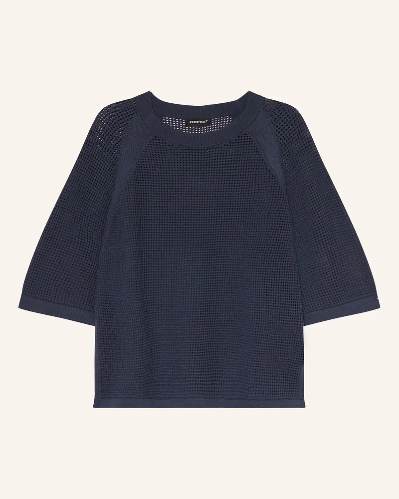 Repeat Strickshirt Dunkelblau