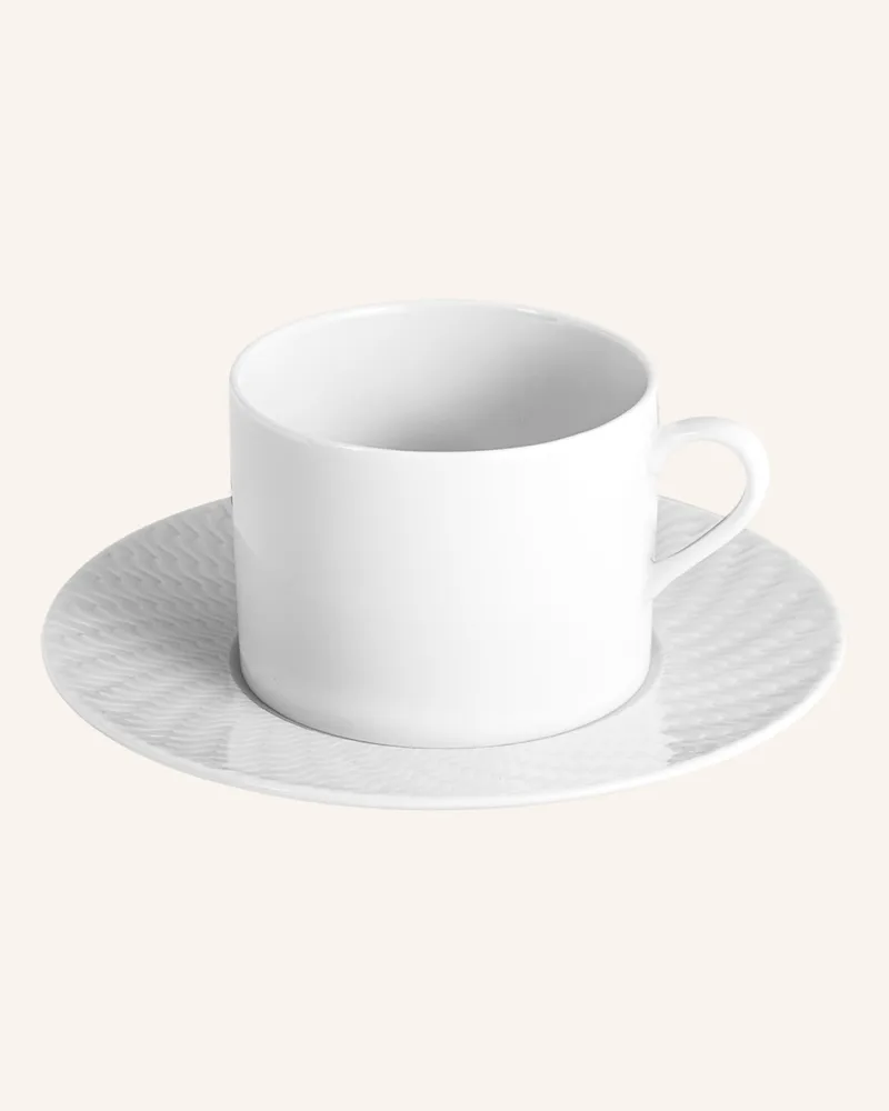 MEISSEN PORZELLAN-MANUFAKTUR Kaffeetasse NO.41 WELLENSPIEL mit Untertasse Weiss