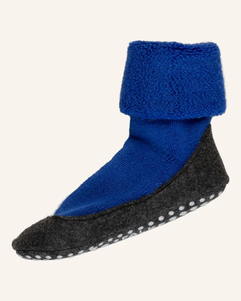 Falke Stoppersocken Cosyshoe Aus Merinowolle blau 6054