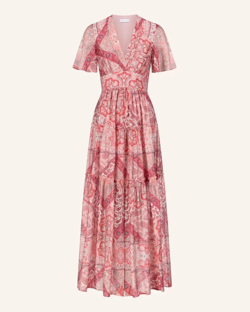 CLAIRE LUISE Langes Kleid mit Paisleymuster Rot
