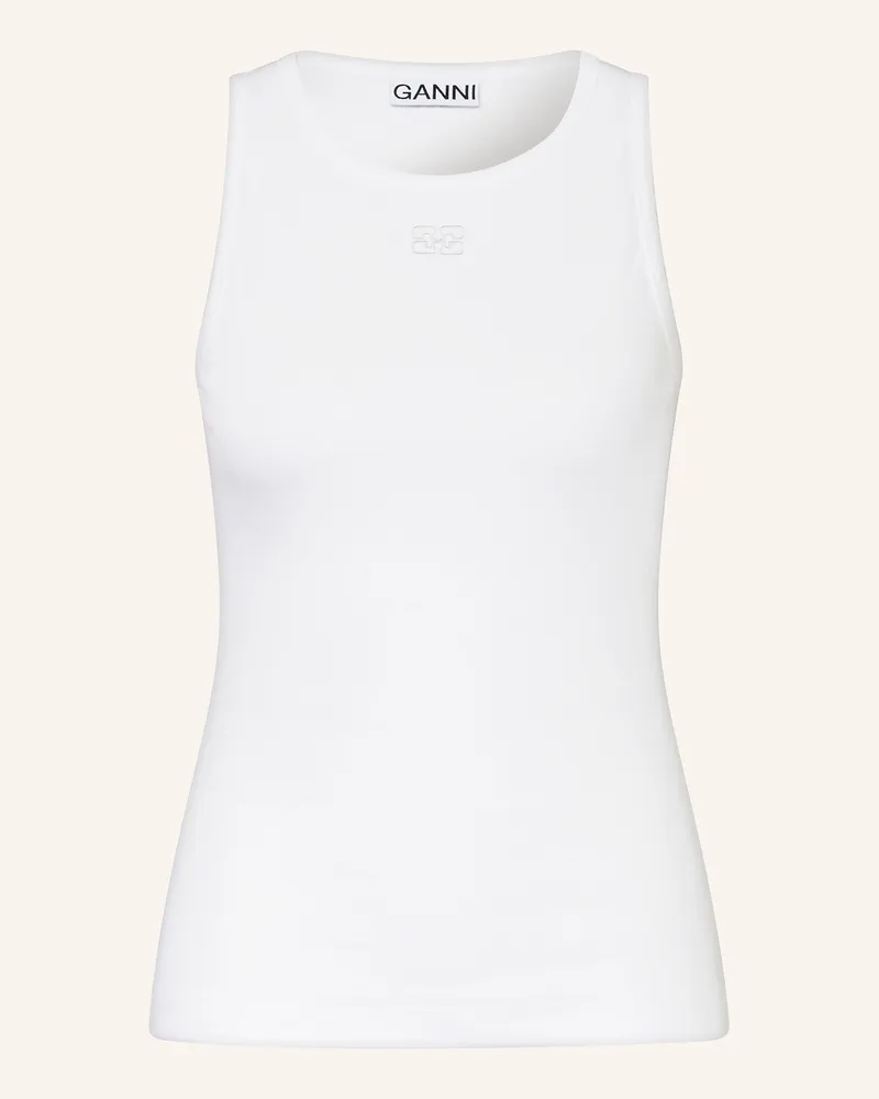 Ganni Top weiss Weiss